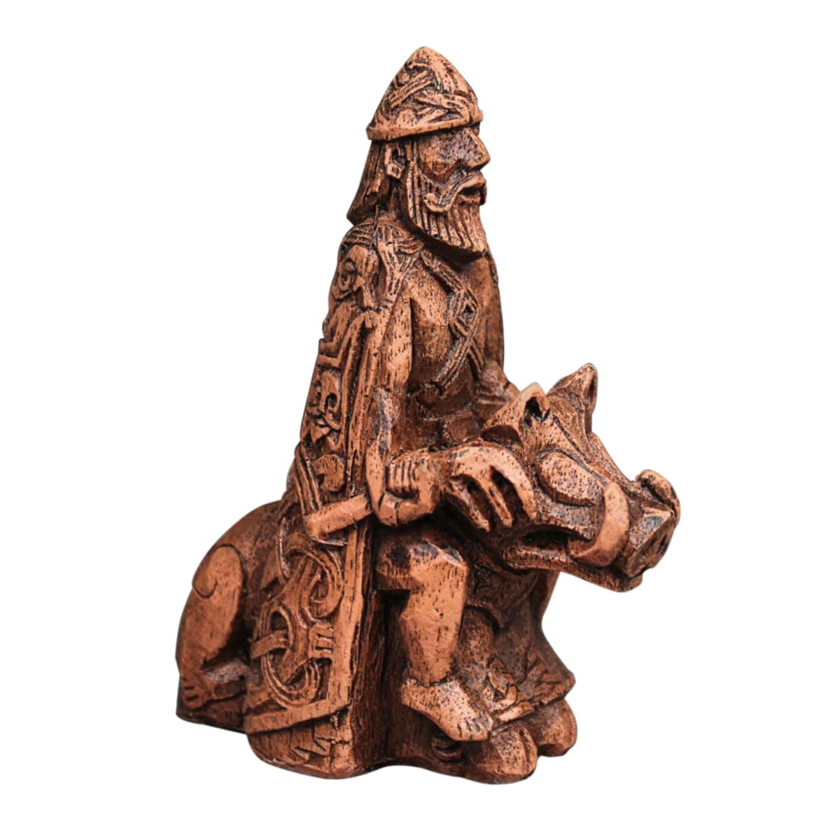 Dryad Design Freyr Norse God of Harvest Figurine - Wood Finish
