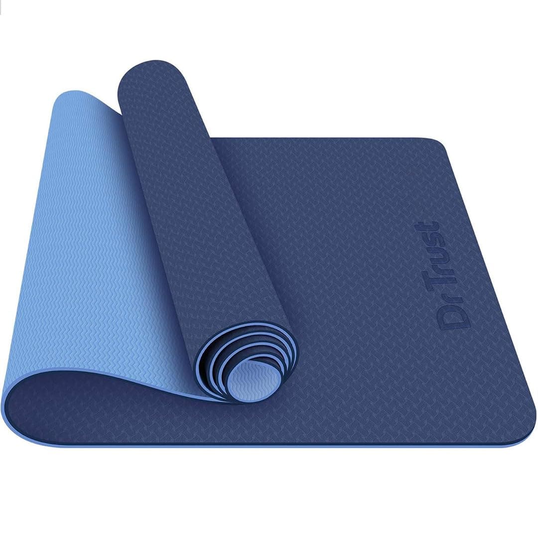 Dr Trust USA 317 Premium Luxfoam Dual Color Anti-Slip Yoga Mat with Cover Bag for Gym Workout, Yoga Exercise, Flooring Exercise & Home Gym, Men and Women Fitness, TPE Material with 6mm Extra Thickness