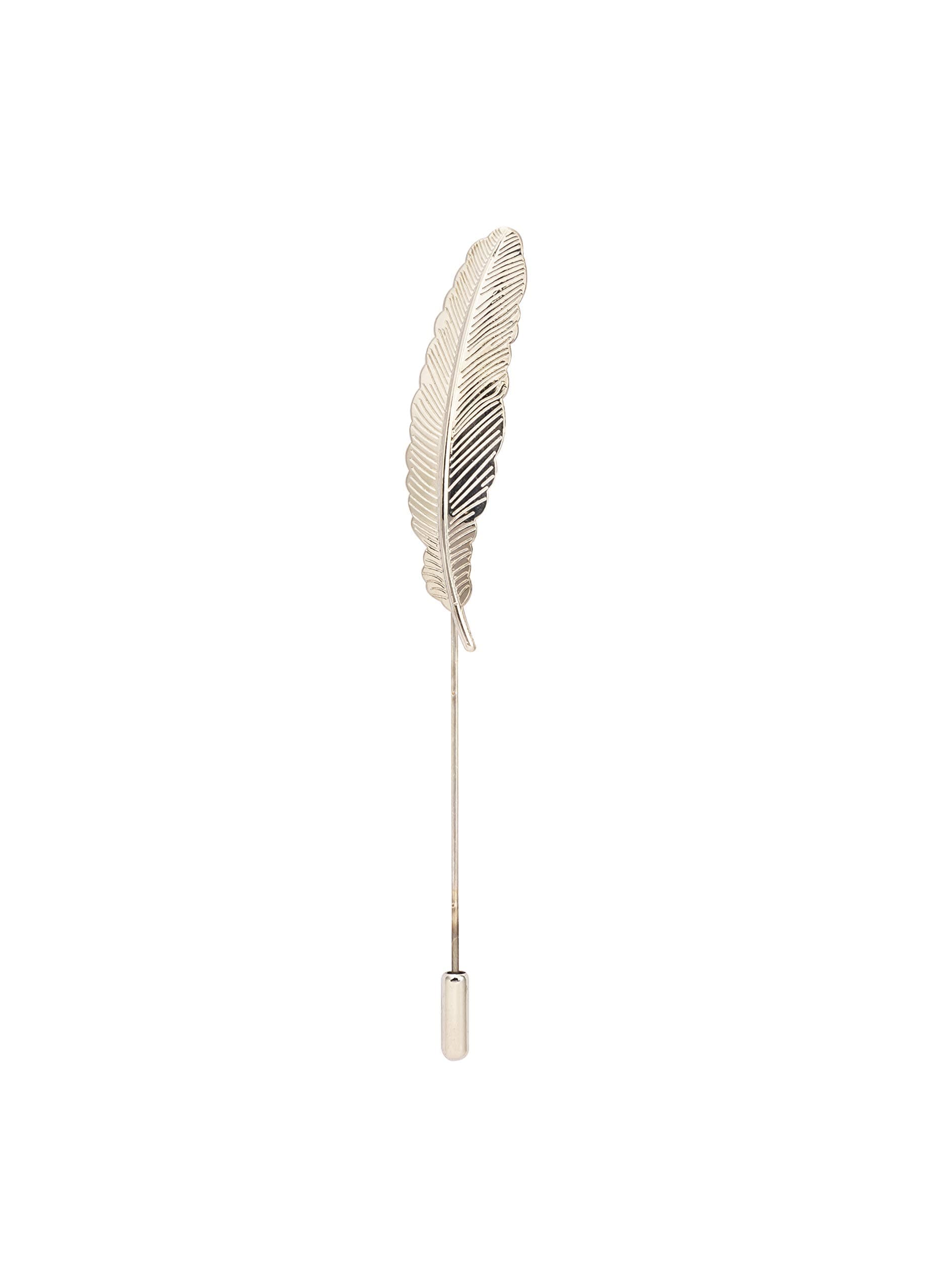 Knighthood Men's Silver Feather Lapel Stick Pin Badge Suit Collar Brooch