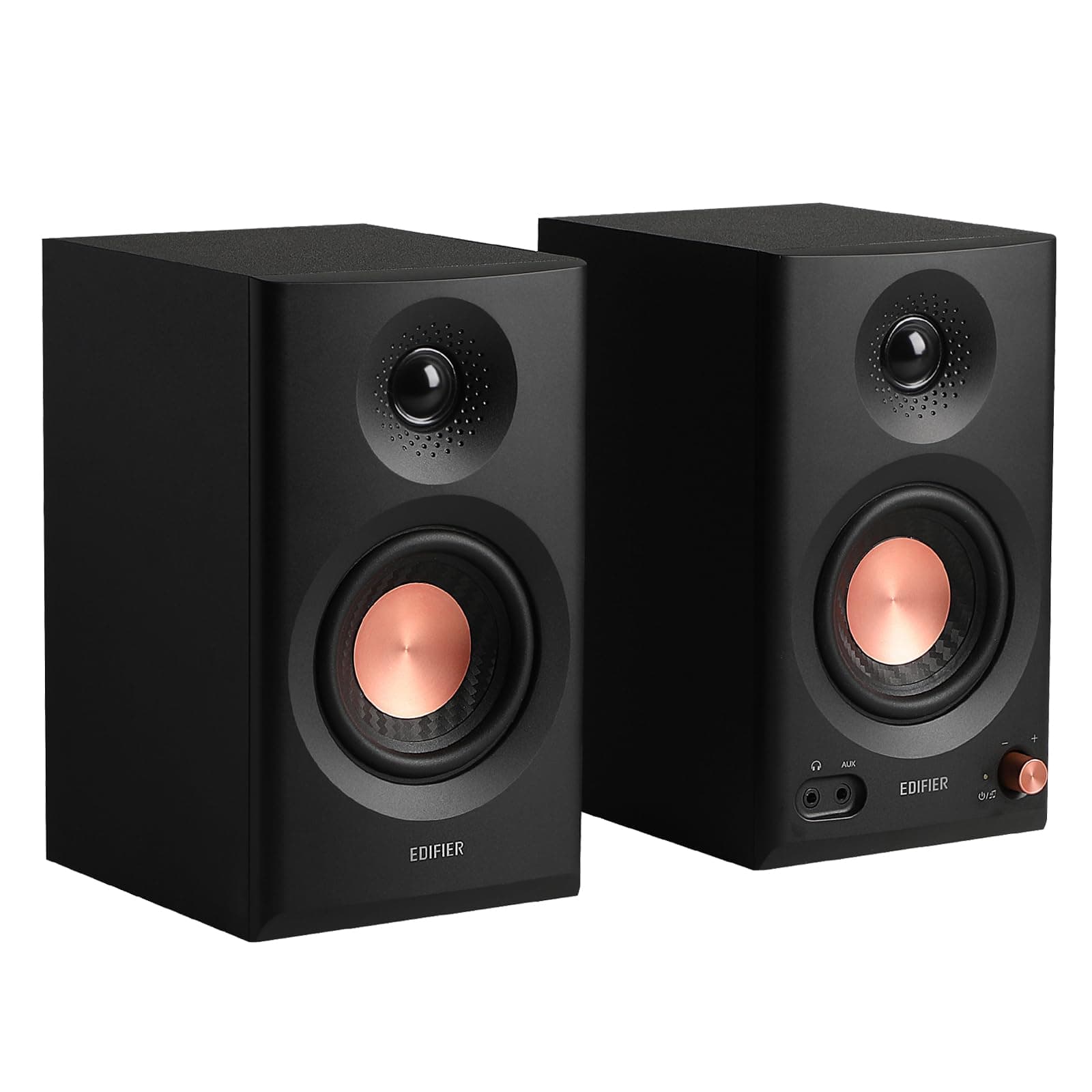 Edifier MR3 Powered Studio Monitor Speakers - 36W RMS Hi-Res Active Desktop Reference Monitors with Acoustic Room Compensation, Bluetooth V5.4, TRS, RCA, and AUX Inputs, Black
