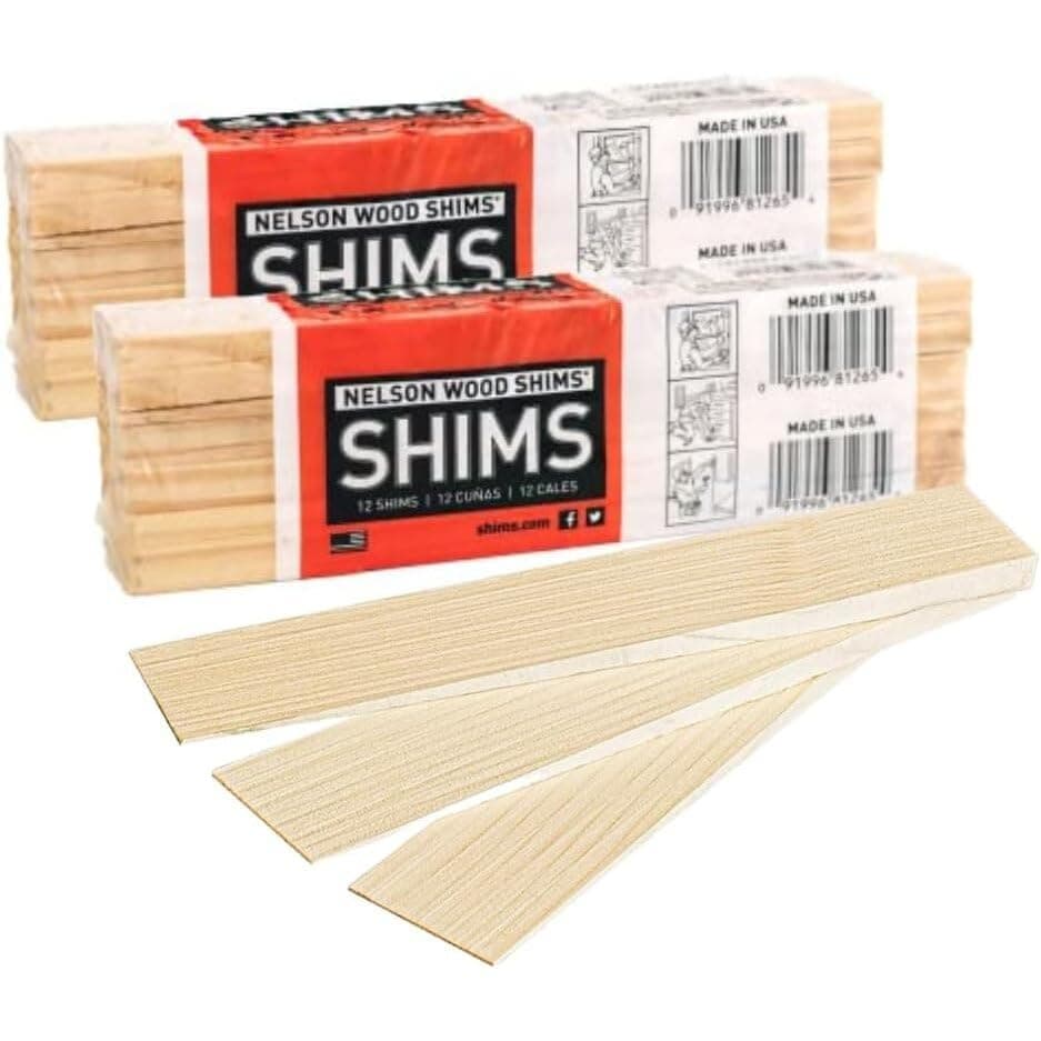 Nelson Wood Shims 8" 12 Pack - Kiln Dried Wood - Set of 2 (Total 24 Shims)