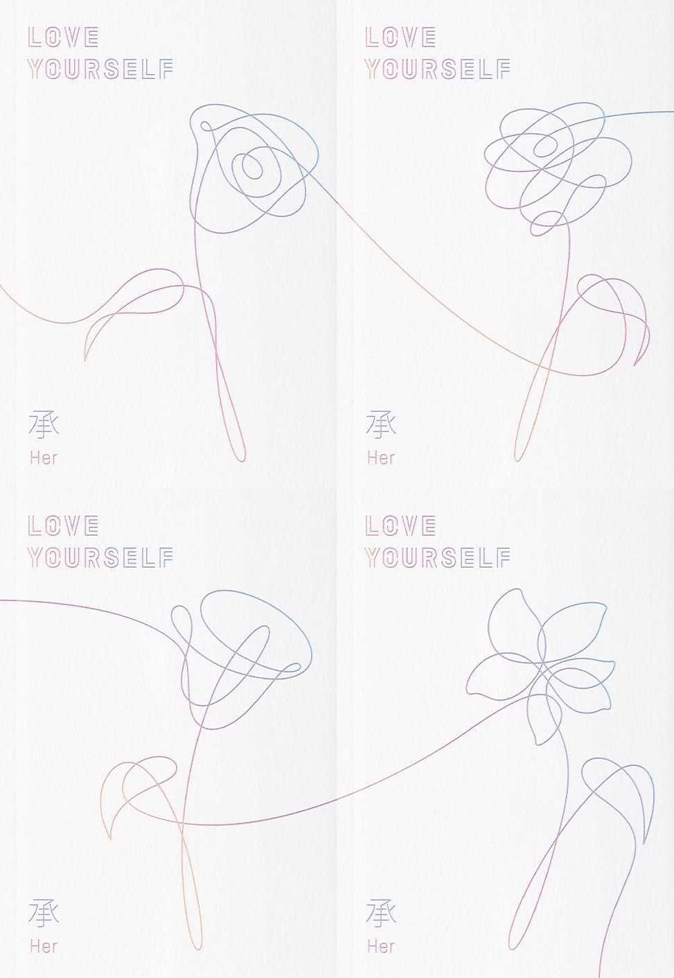 (White) - BTS - LOVE YOURSELF cheng [Her] [Random ver.] +Photobook+Photocard+Official Poster+Extra Photocard