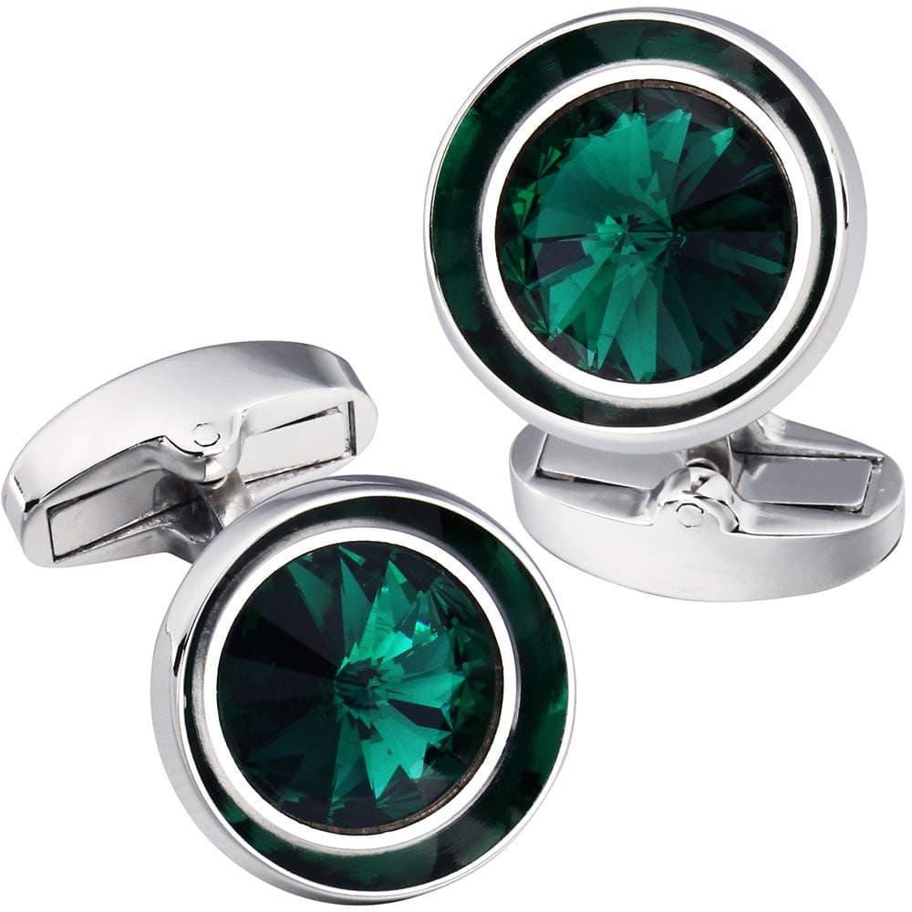 HAWSON Cufflinks for Men-Fashion Multicolor Swarovski Crystal Men French Shirt Cufflinks for Regular Weeding Business