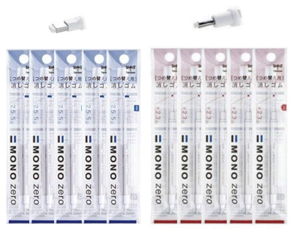 Tombow Tombow Mono Zero Pen-Style Eraser (20 Refills, 2.3mm Round & 2.5mm Rectangle tip)