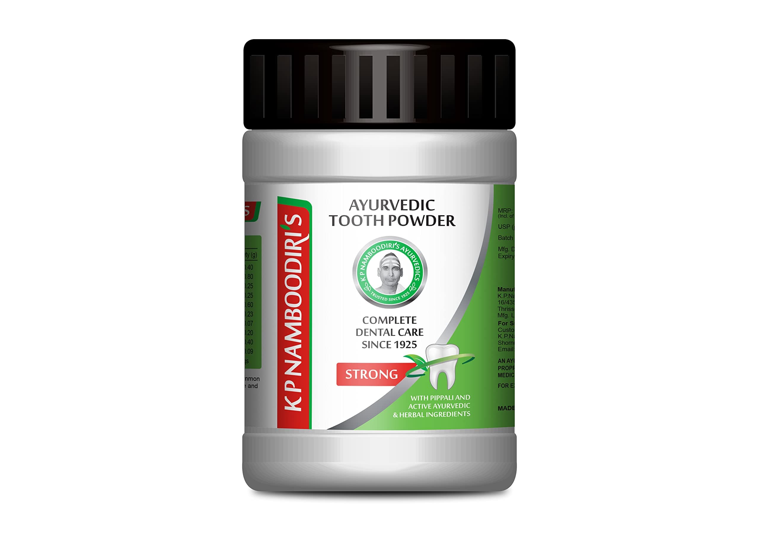 K.P. NAMBOODIRI S Tooth Powder-Strong - 80 Gram (Ayurvedic Toothpowder 4 Pack) | For Healthy Gum