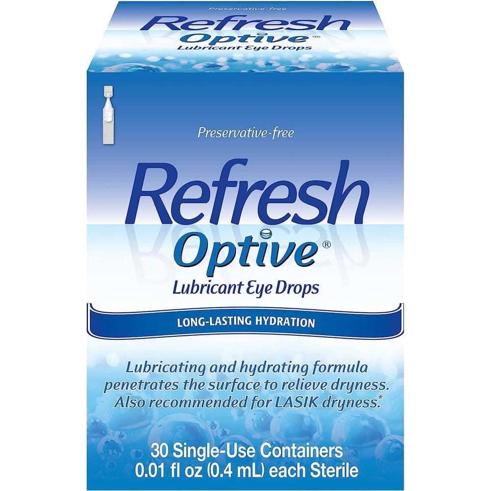Refresh Optive Lubricant Eye Drops, 30 Single-Use Containers