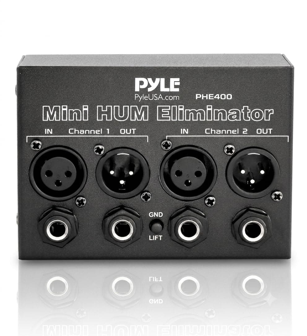 PYLE-PRO PHE400 Hum/Noise Eliminator 2-Channel Box with TRS Phone and XLR Inputs/Outputs