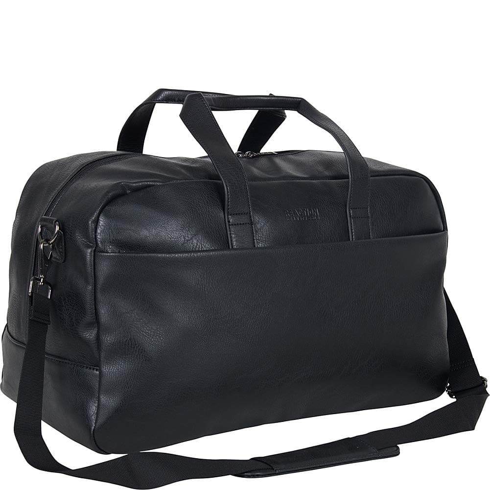 Kenneth Cole Reaction Unisex Faux Leather 20" Relaxed Fit Top Zip Travel Duffel Bag,Black