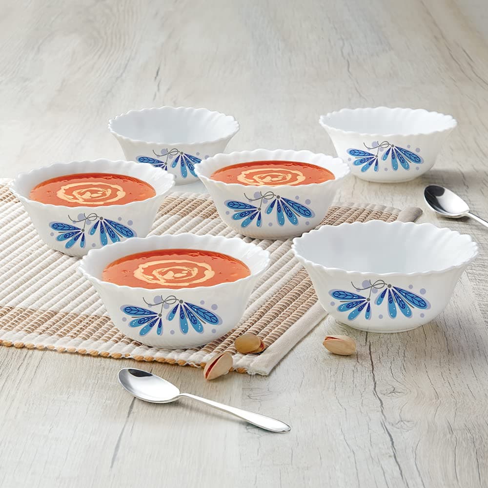 Larah by Borosil Twilight 6 Pcs Opalware Bowl Set (150 ml Each)