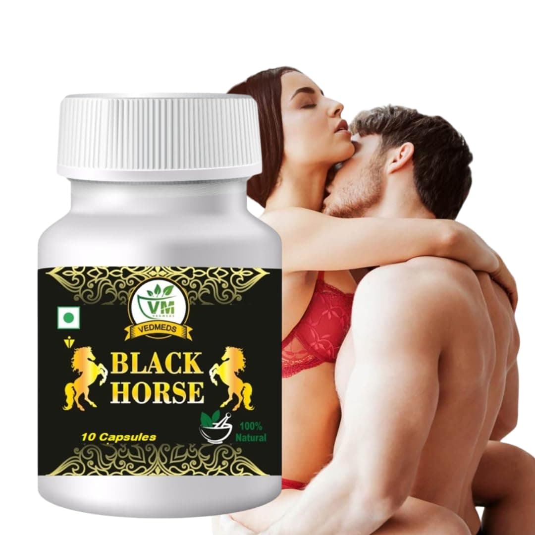 Black Horse Herbal Capsules for Men | Energy Immune & Vitality Support | Ayurvedic Supplement | 10 Capsules