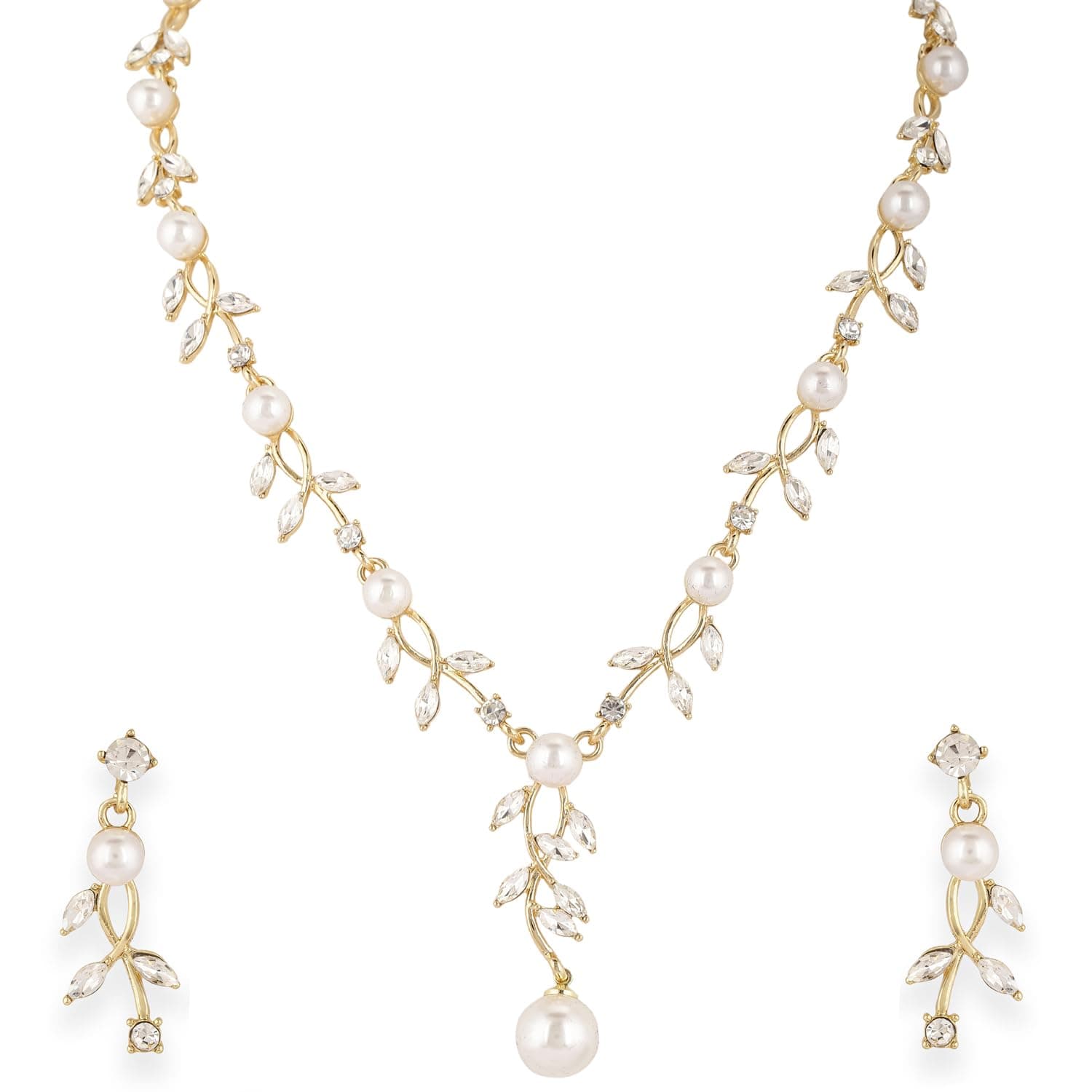 Shining Diva Fashion Latest Stylish Design Fancy Necklace Jewellery Set for Women (16469s)