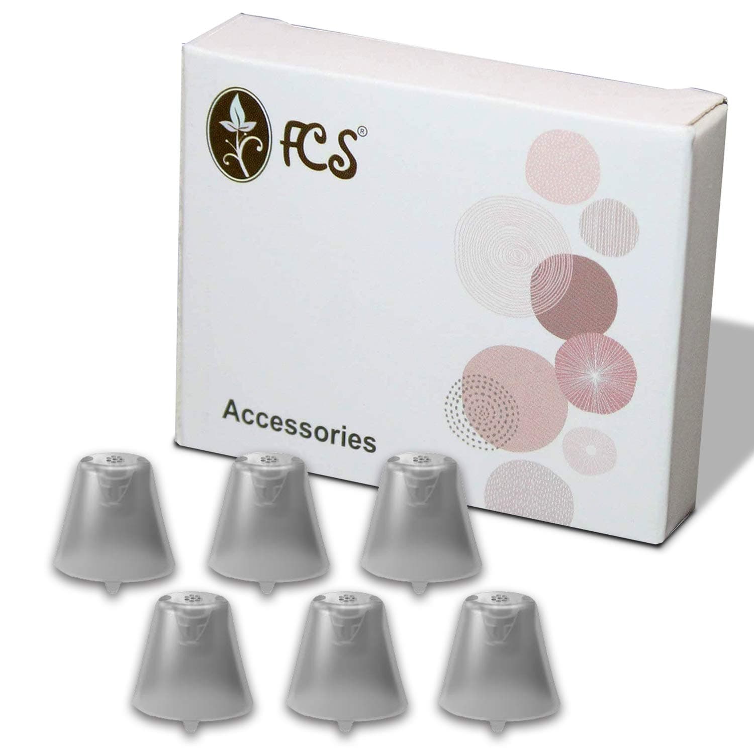 FCS Pack of 6 Click Sleeve for Siemens Signia Silk Primax Click - CIC (Vented-Small)