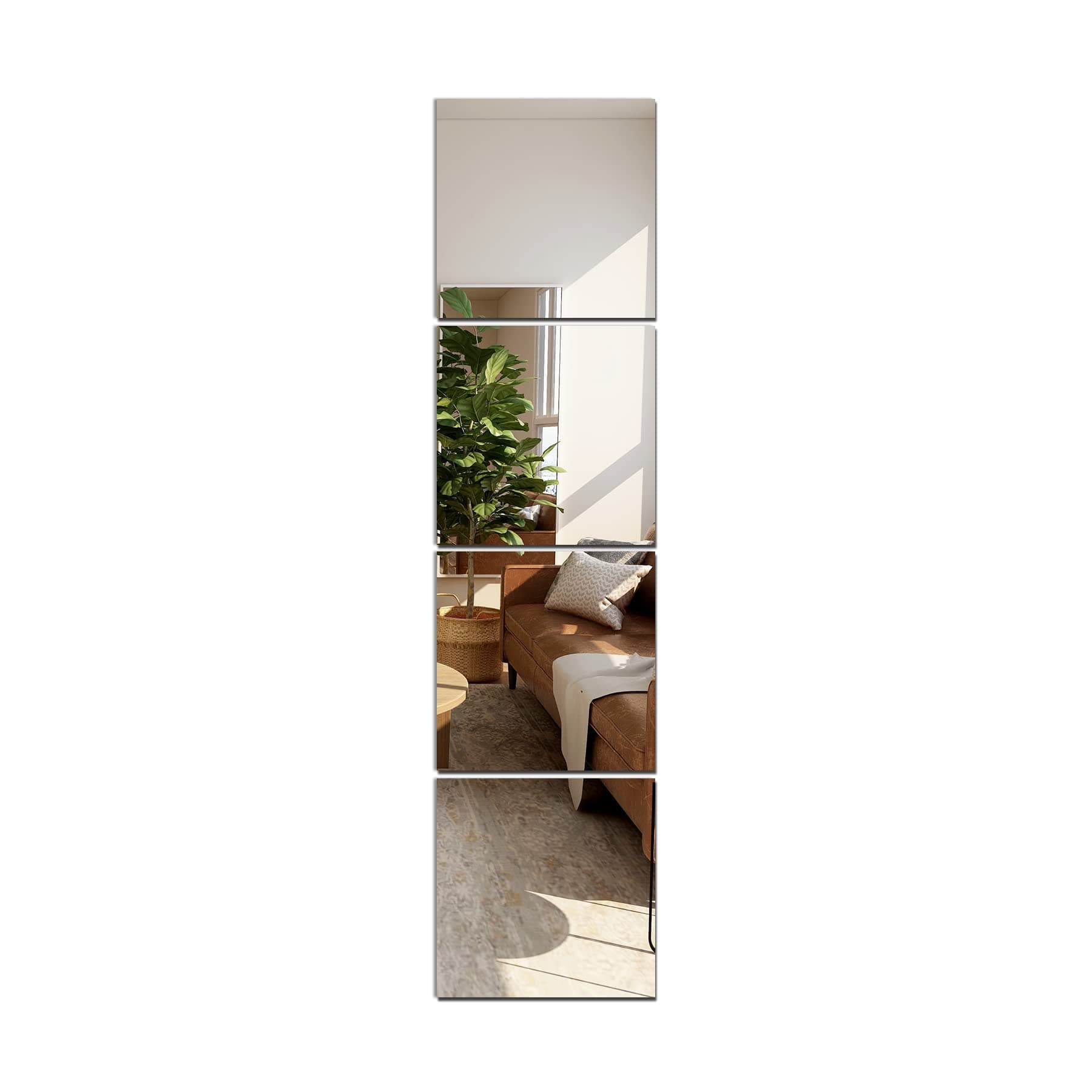 TRAHOME Home Gym Mirror Tiles for Wall, 12"x12"x4PCS Full Length Mirror
