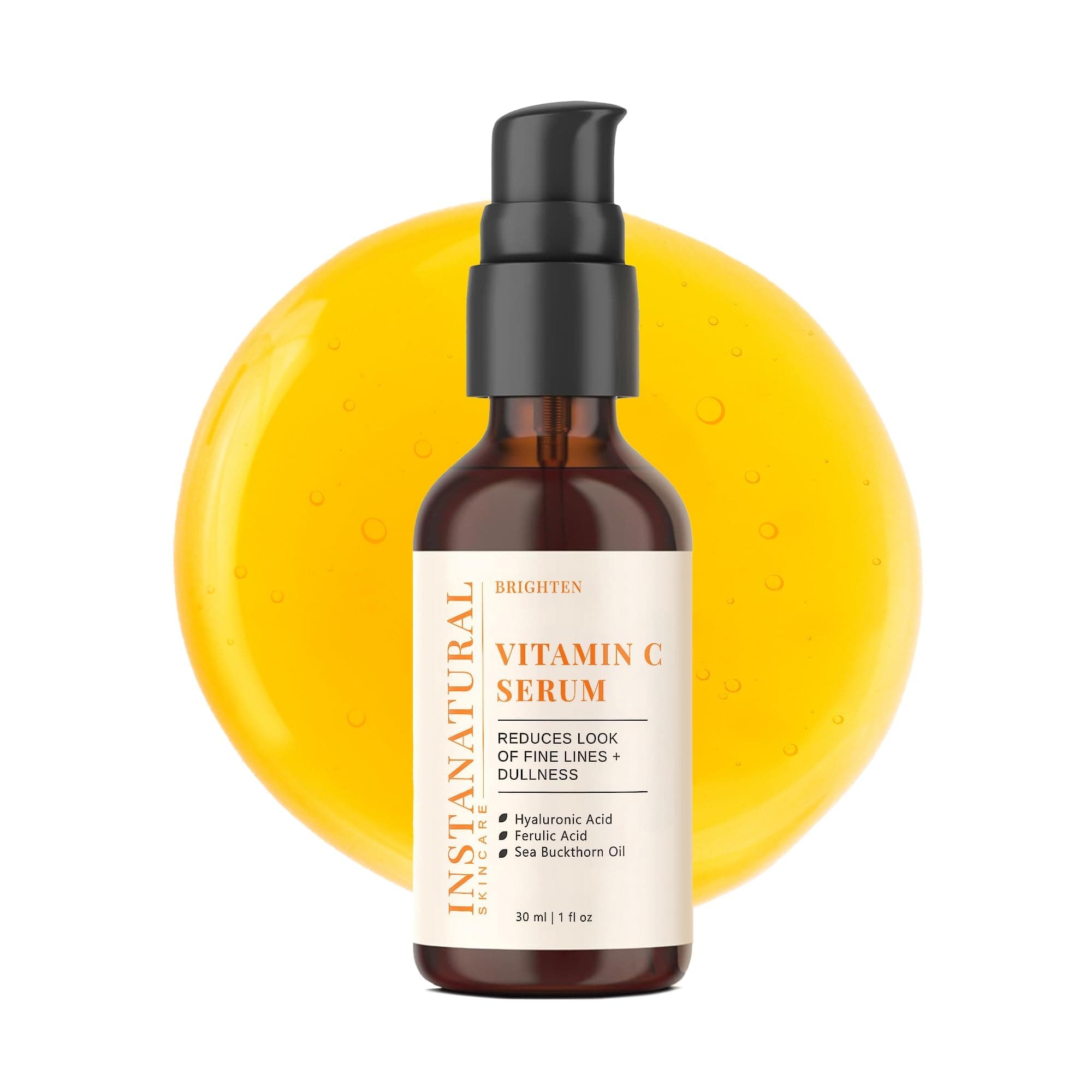 InstaNatural Vitamin C Serum with Hyaluronic Acid & Vit E - Natural & Organic Anti Wrinkle Reducer Formula for Face - Dark Circle, Fine Line & Sun Damage Corrector - Restore & Boost Collagen - 1 OZ