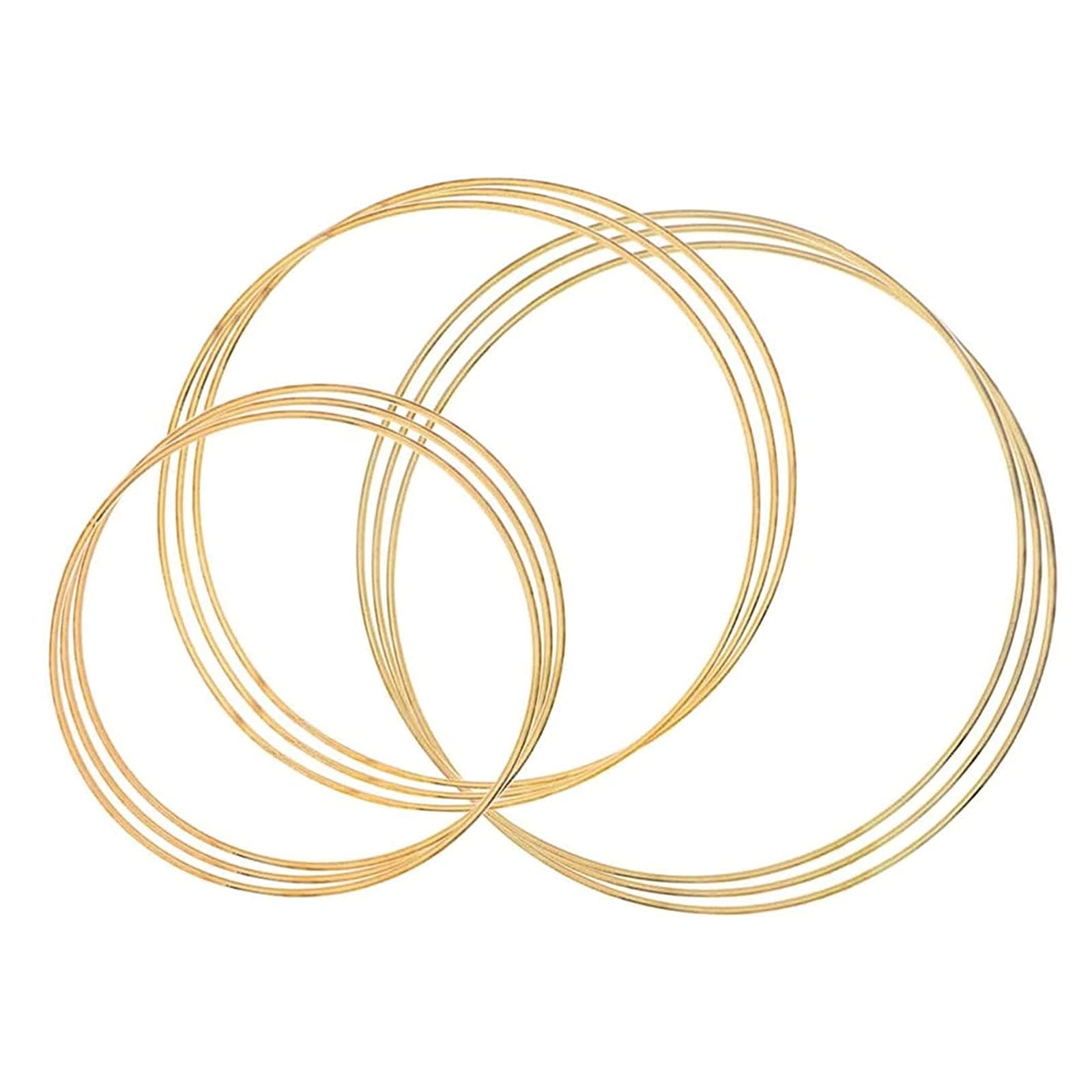 Outuxed 9pcs Gold Dream Catcher Metal Rings Supplies, Metal Hoops Macrame Creations Ring for Crafts, 3 Assorted Size (8inch, 10inch, 12inch)