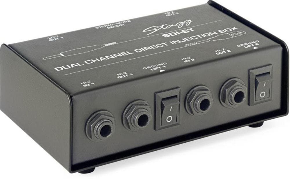 Stagg 2 Channel Passive DI Box With Mono/Stereo Switch SDI-ST