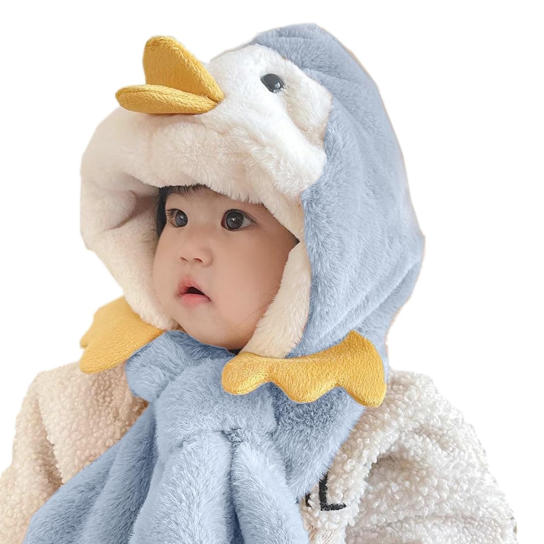 BabyMoon Duck Winter Fleece Soft Cap with Scarf