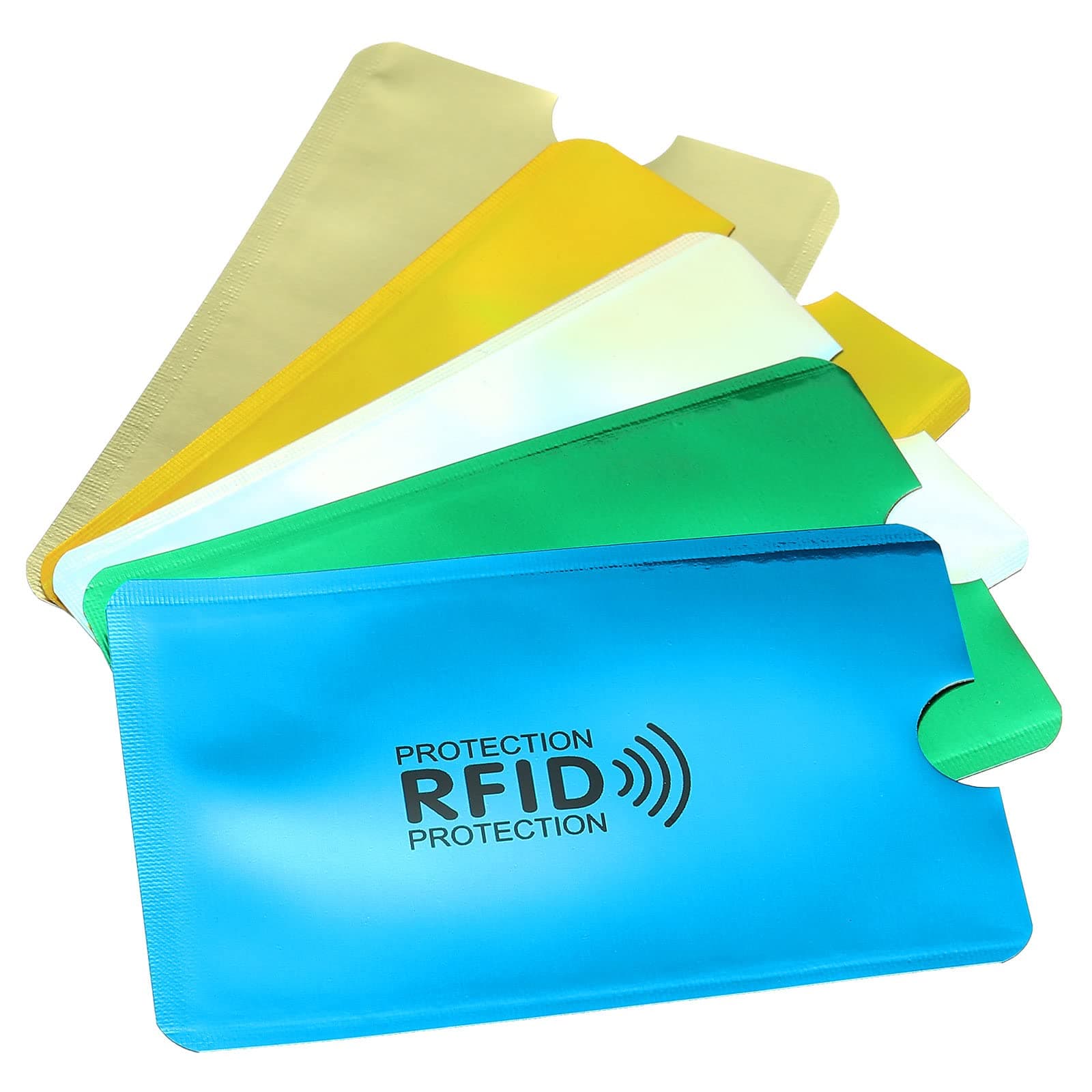 PATIKIL RFID Blocking Colorful Credit Card Sleeves,Pack Contactless Protector Holder for NFC Purse, Colors, Yellow, Green, Blue