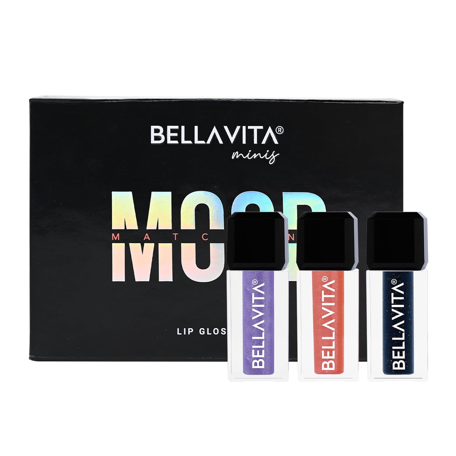 BELLAVITA Mini Lip Gloss Set of 3 | 2ml each | Gift Set | Color Changing Based on pH | Glossy Finish | Hydrating & Non-sticky | Lip Gloss for Women
