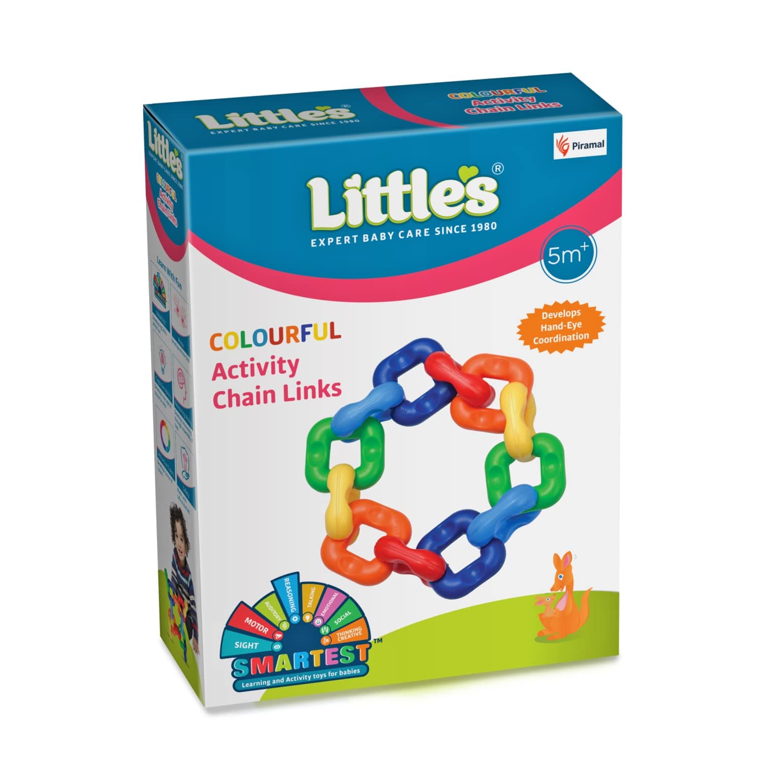 Little's Colourful Activity Chain Links | Educational Toys for Kids | Helps Develop Hand - Eye Coordination & Motor Skills | Multi-Color Toddler Activity Toys | Baby Toys