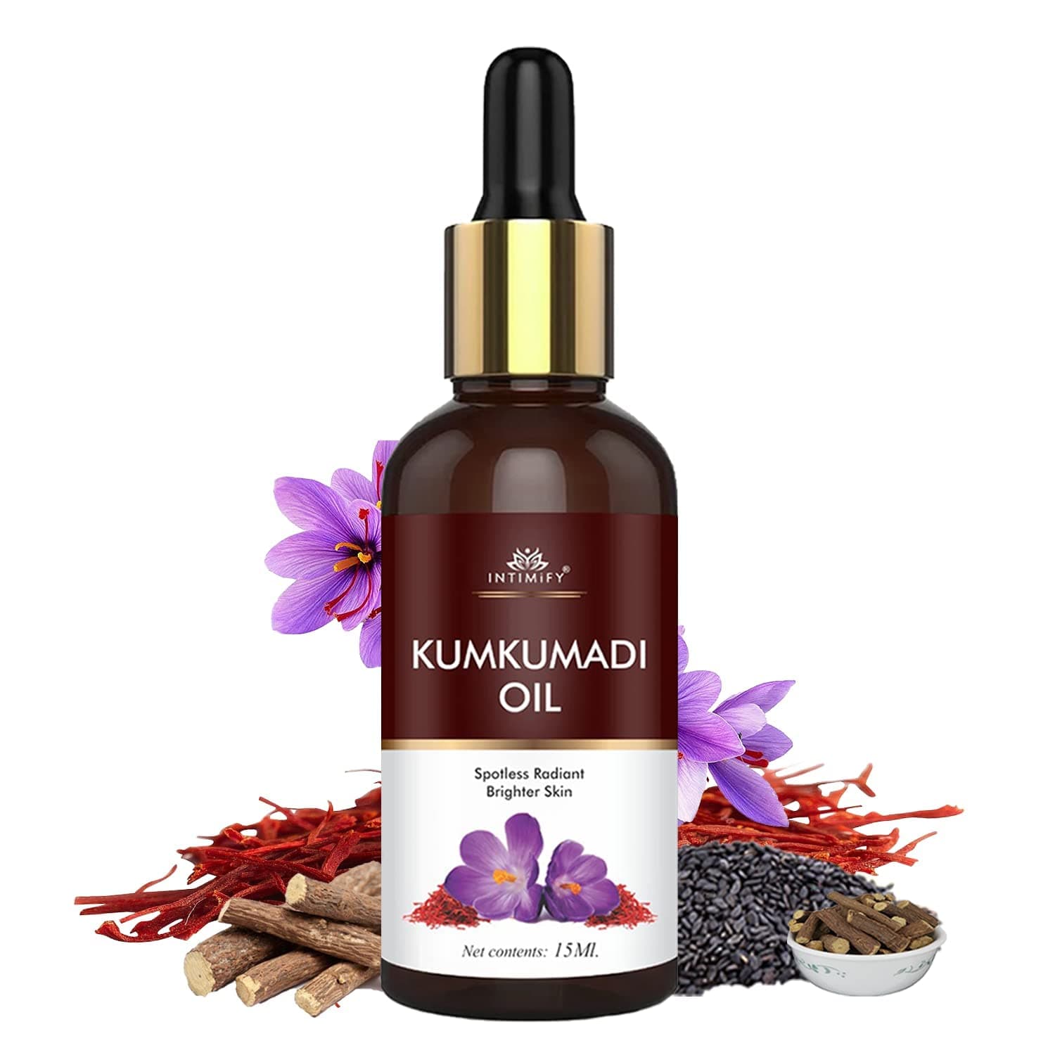 INTIMIFY Kumkumadi Oil For Face | Kumkumadi Tailam For Glowing Skin | For Women & Men | All Skin Types15 ml