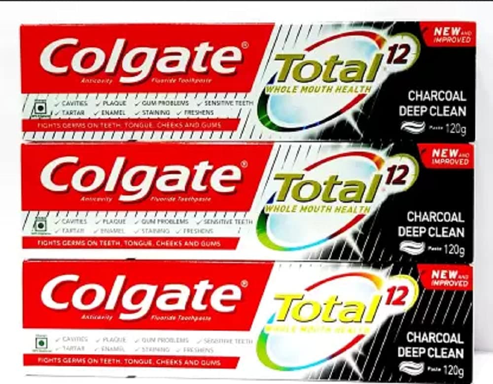 Colgate Total Charcoal Deep Clean Anticavity Toothpaste 120 gm Pack of 3 Toothpaste (360 g, Pack of 3)