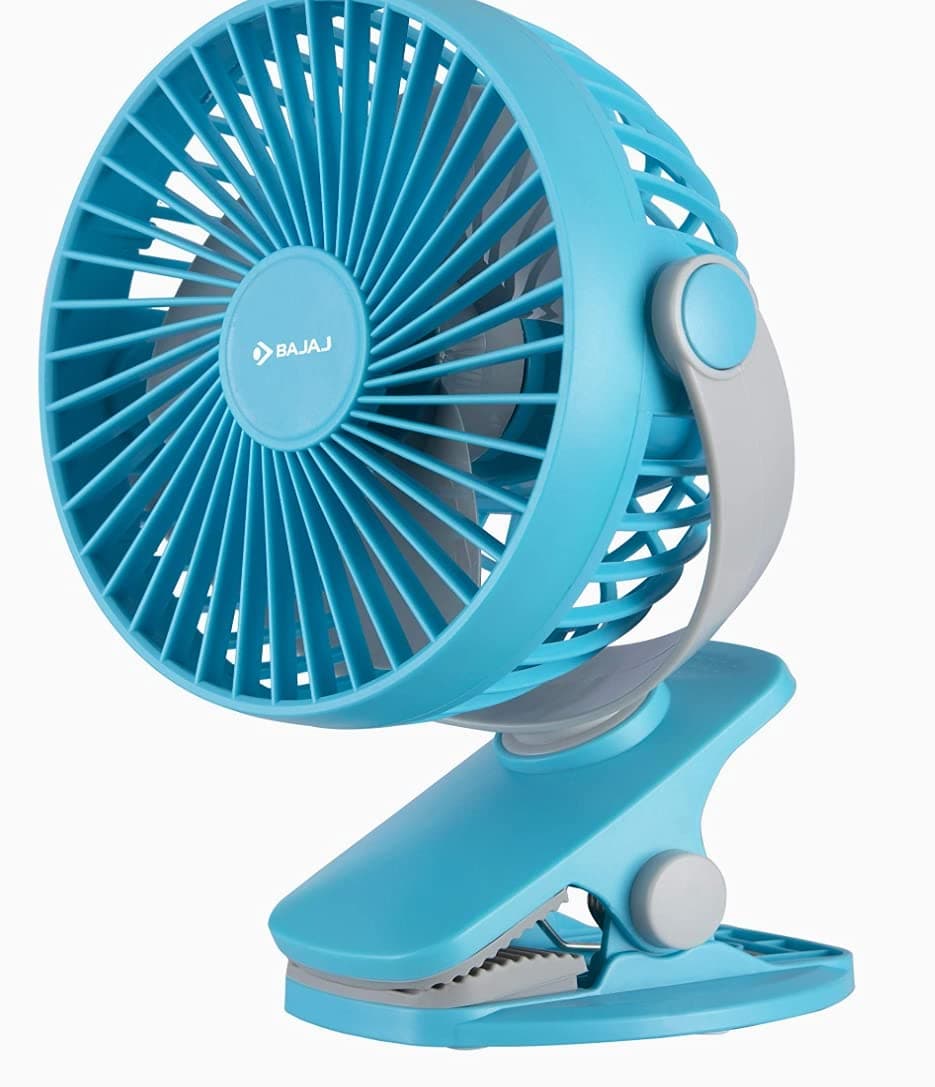 BAJAJ PYGMY MINI 110 MM 10 W HIGH SPEED OPERATION, USB CHARGING, MULTI-CLIP FUNCTION PERSONAL FAN