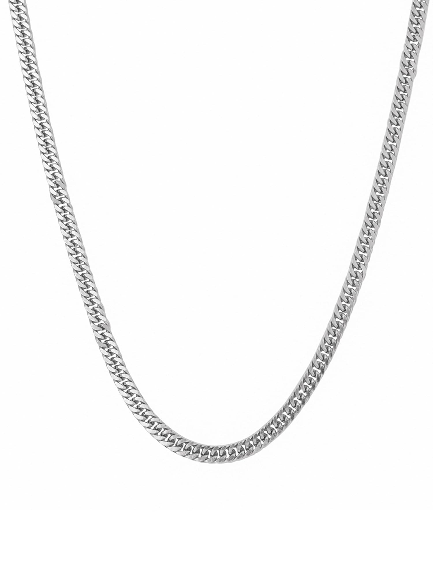 Yellow Chimes Trendy Classic Stainless Steel Curb Chain Silver Necklace, Silver Plated Chain for Men (Silver) (Ycssch-24Curb-Sl)