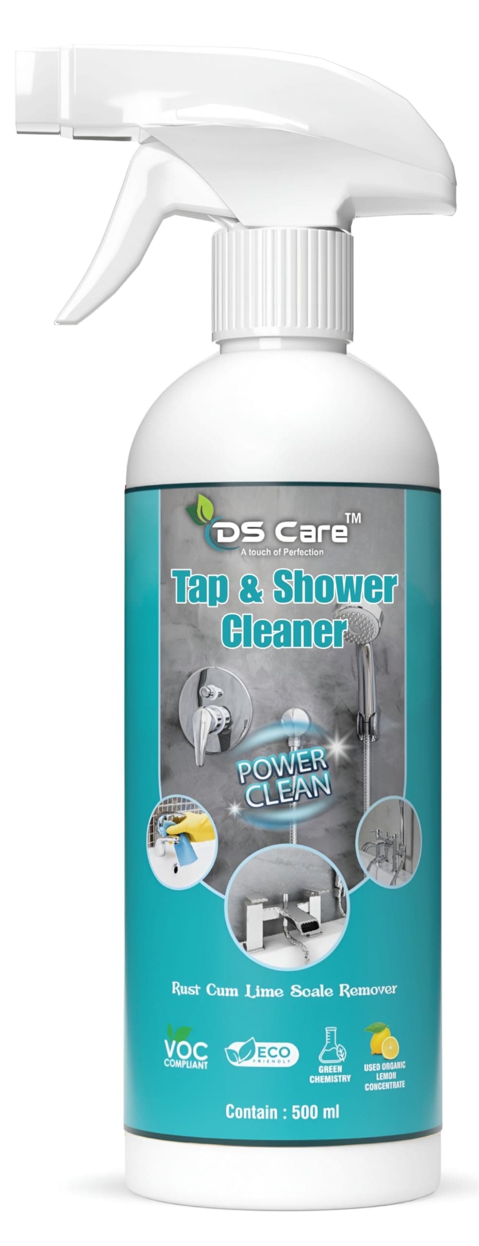 DS CARE Multipurpose Tap & Shower Cleaner powerful solution for keeping your bathroom clean - It effectively removes tough stains rust, limescale, and hard water deposits 500 ml (Pack 1) by UNIDSC