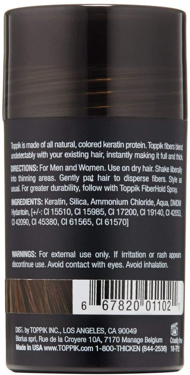 TOPPIK Hair Building Fibers, Dark Brown, 0.42 oz.