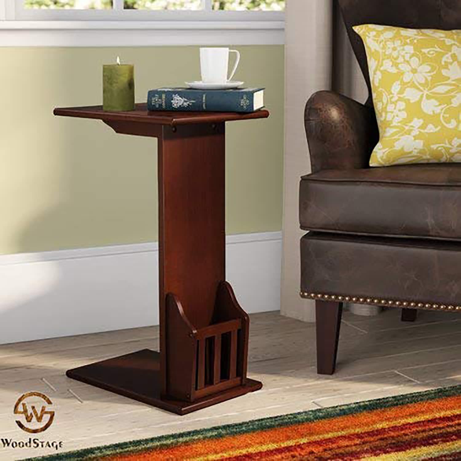 WOODSTAGE Sheesham Wood Bedside End Table for Living Room Bedroom Home Wooden Furniture Solid Wood Night Stand
