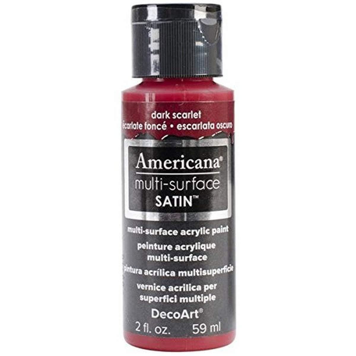 DecoArt Americana Multi-Surface Satin Acrylics Paint, 2-Ounce, Dark Scarlet