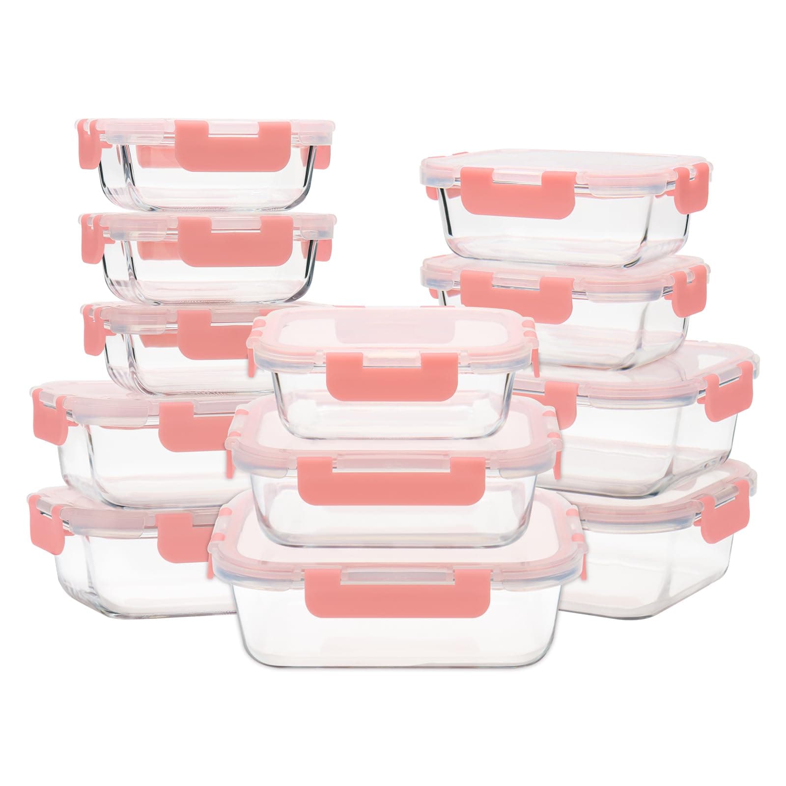 Glass Food Storage Containers with Airtight Lids for Meal Prep, Leftover