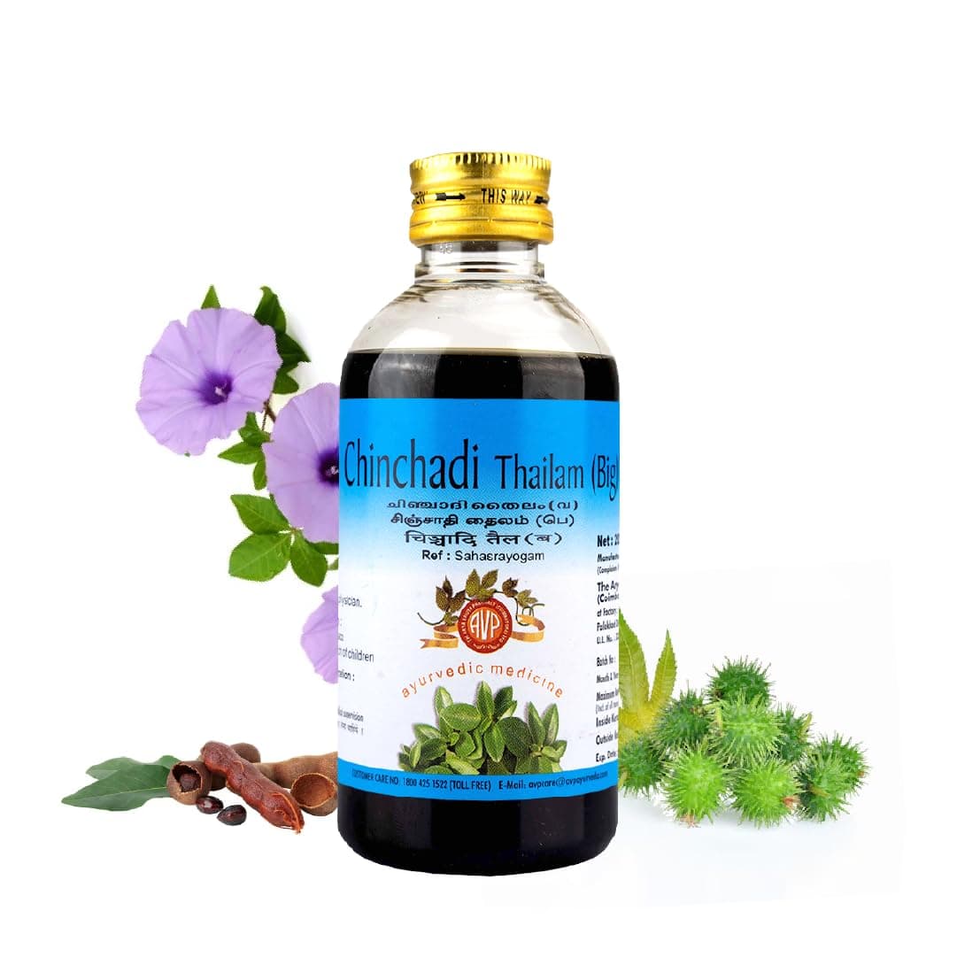 AVP THE ARYA VAIDYA PHARMACY (COIMBATORE) LTD Chinchadi Thailam 200Ml - Pain Relief, Arthritic Pain, Relief From Inflammed Joints, Stiffness, Muscular Spasm | Daily Massage Oil