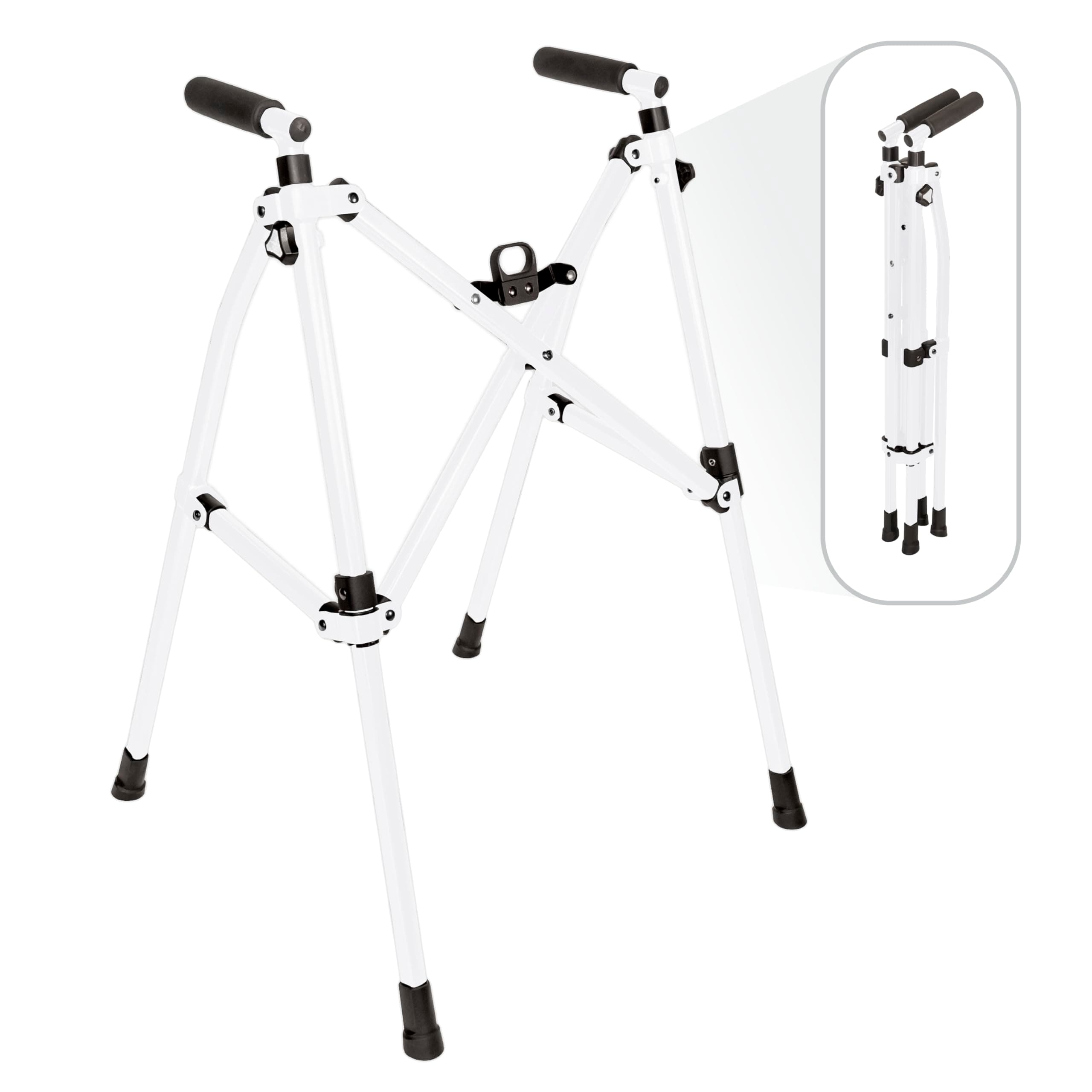 Stander Wonder Walker Lite, Lightweight Folding Mobility Aid for Adults, Seniors, and Elderly, Collapsible Travel Assistant with Rubber Feet for Support, Vivid White