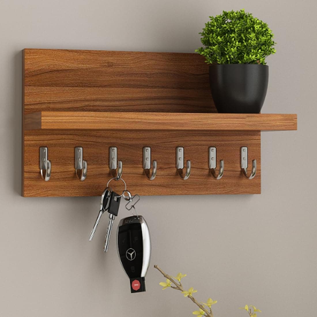 FURNITUREWALLET Wooden Key Stand for Wall