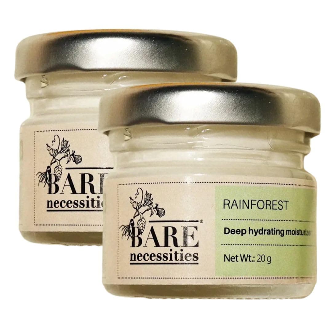 Bare Necessities Rainforest Non-Sticky Daily Moisturizer for Men | Lightweight and Non Greasy | Soothing After Shave Lotion with Aloe Vera | 24 Hr Hydration (Pack of 2)