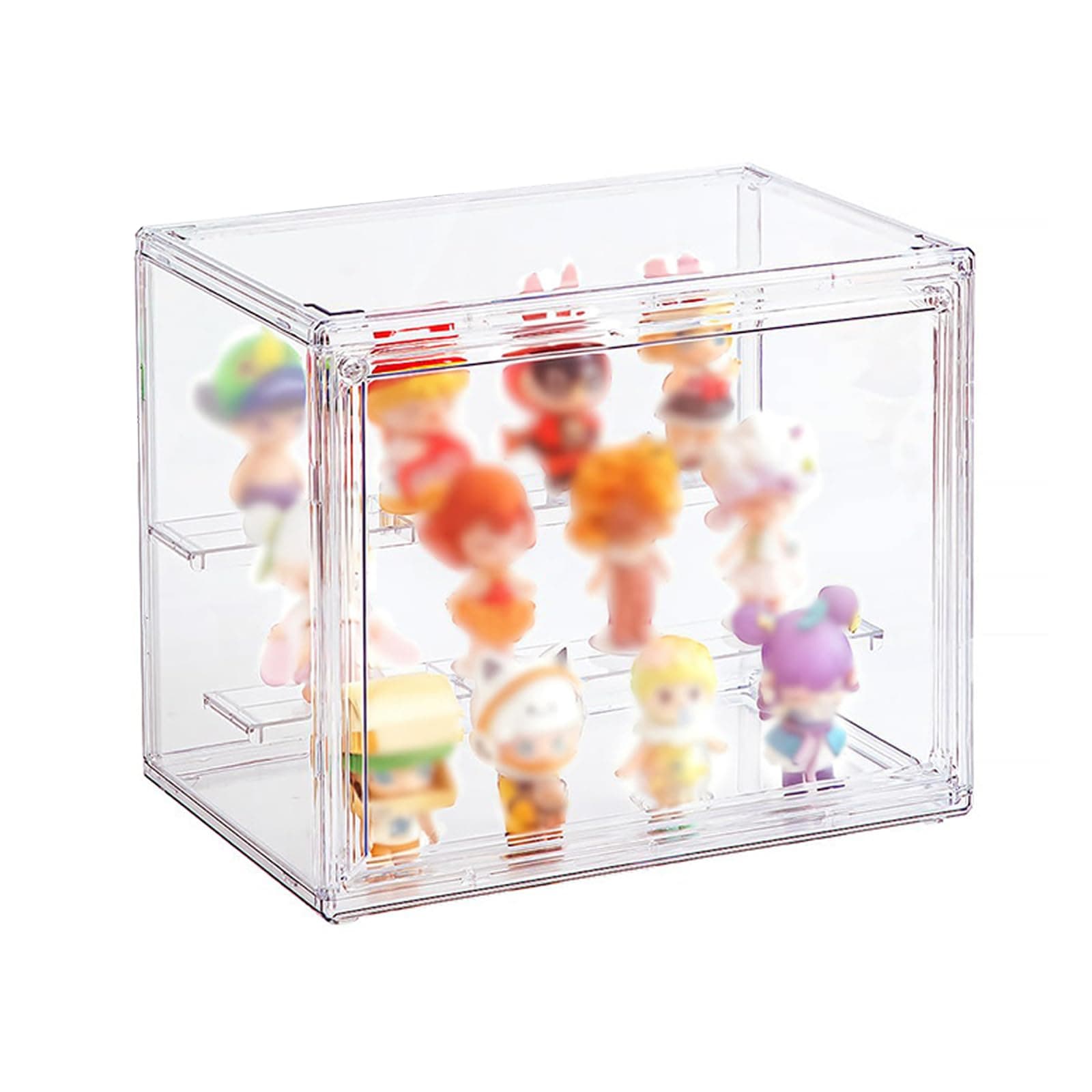HASTHIP Clear Display Case Acrylic 3 27x18x22cm Tiered Storage