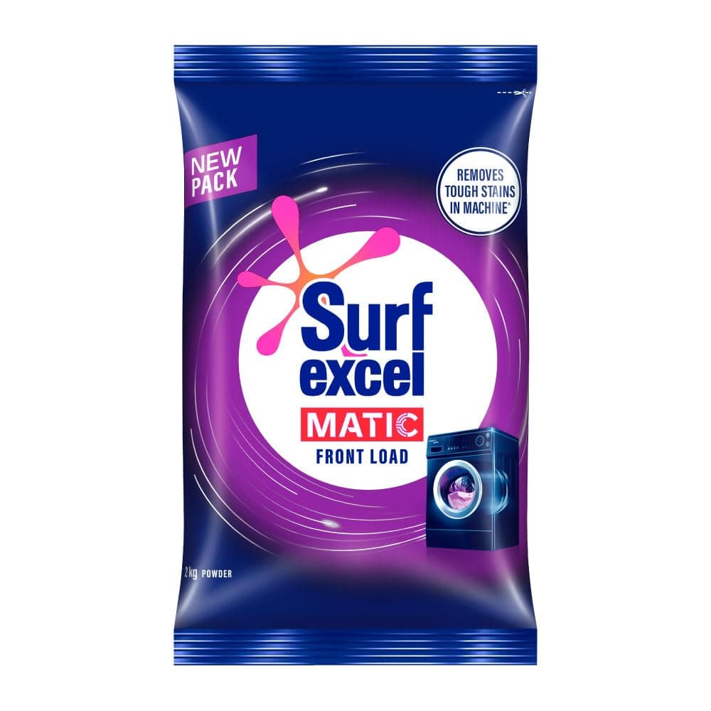 Surf Excel Matic Front Load Detergent Washing Powder 2 kg|| Specially designed for Tough Stain Removal on Laundry in Washing Machines