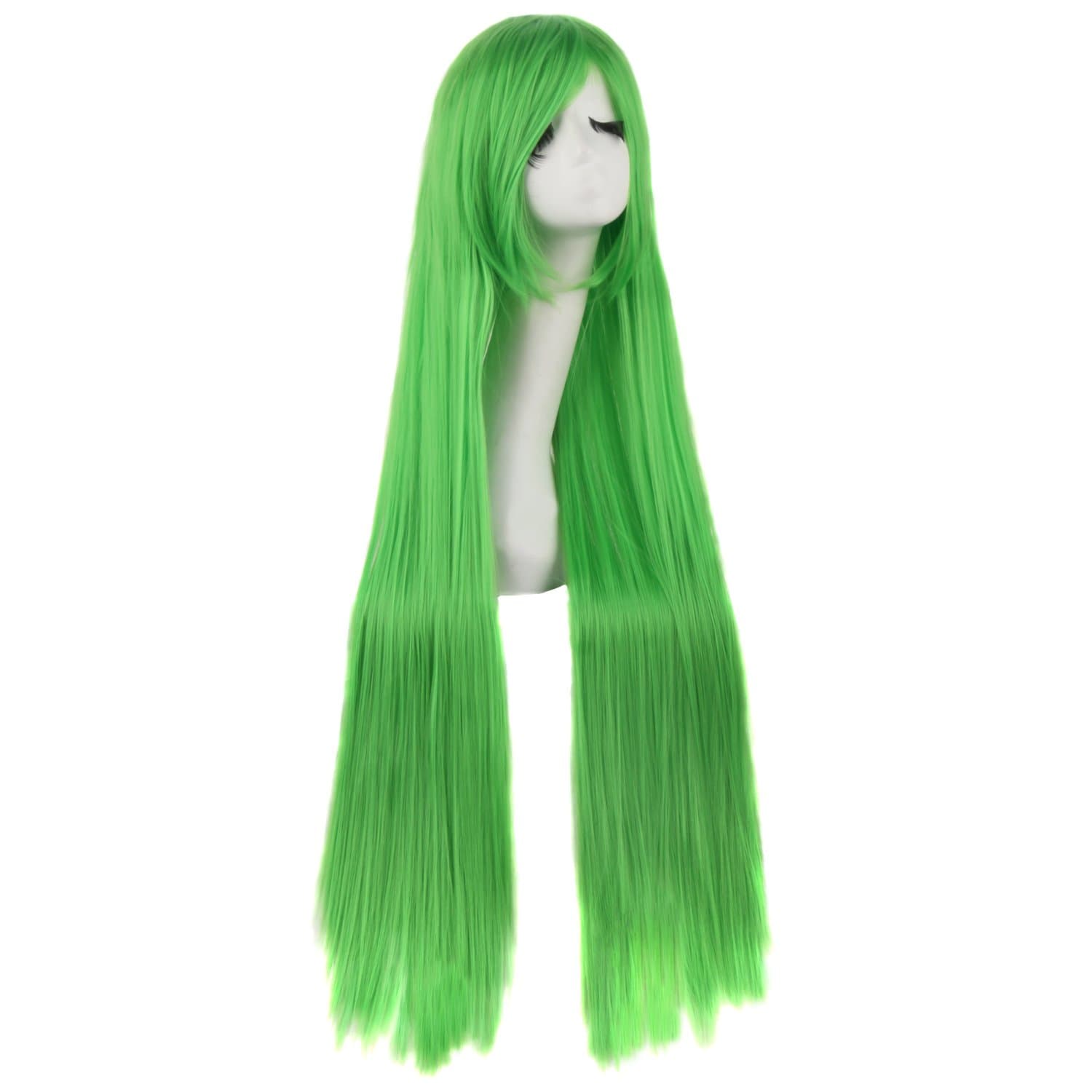 Fluorescent Green : MapofBeauty 40" 100cm Anime Costume Long Straight Cosplay Wig Party Wig (Fluorescent Green)