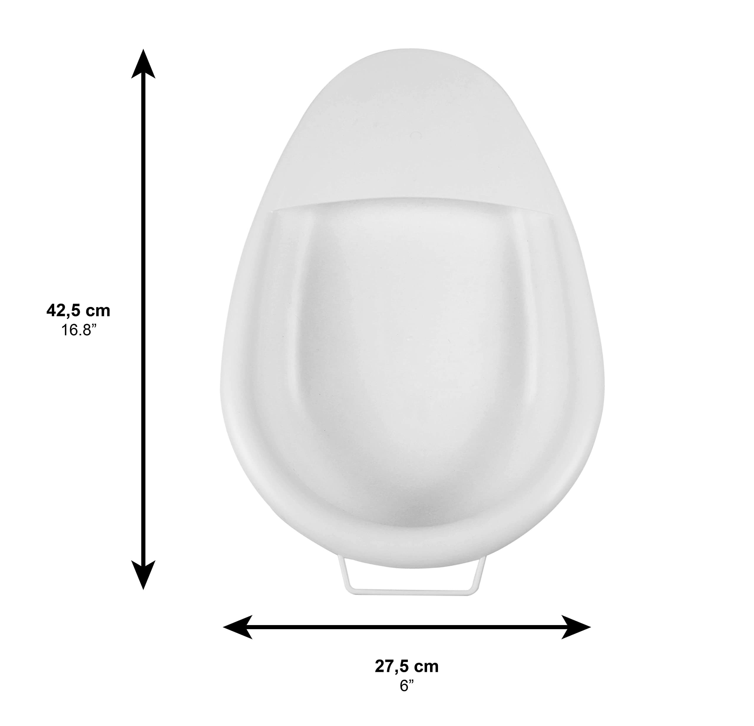 PEPE - Bed Pan for Adult Female, Unisex Bedpan for Elderly, Male Patient, Plastic with Handle, White Portable