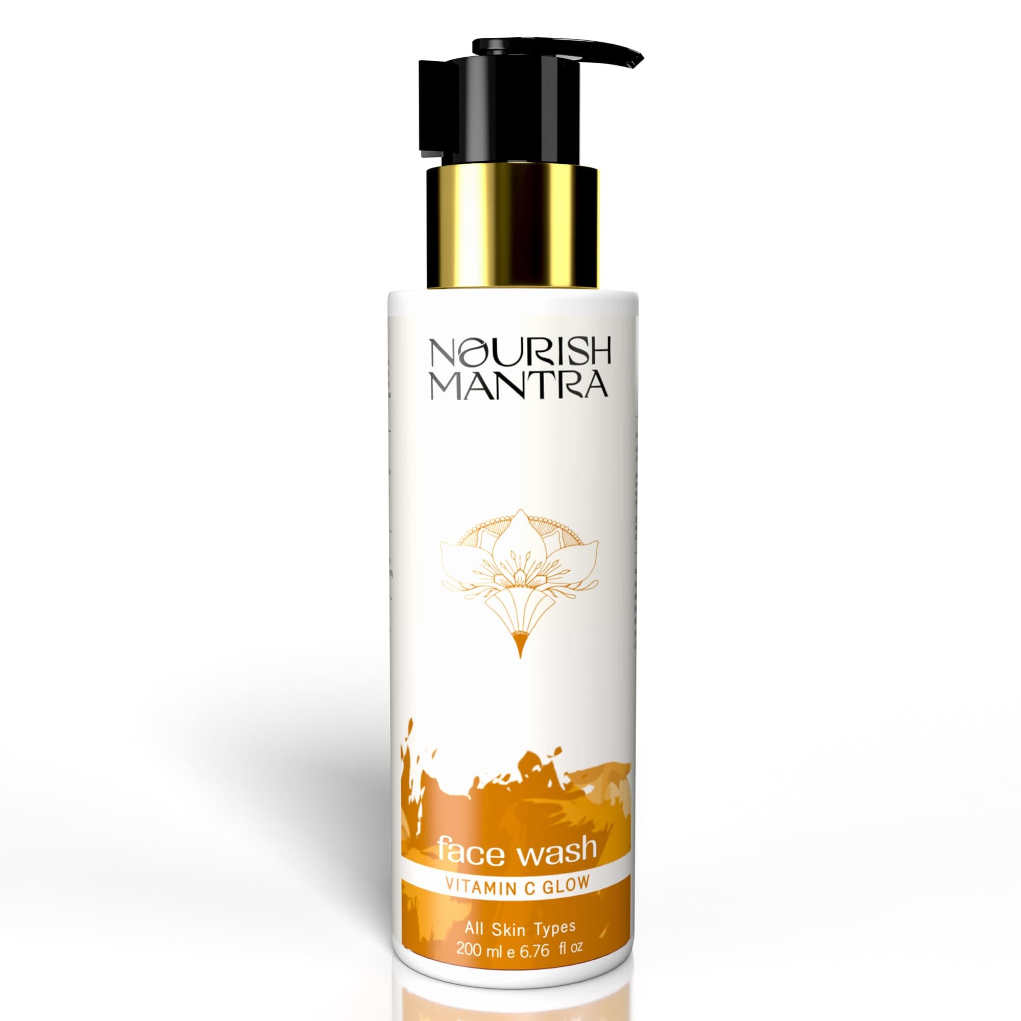 Nourish Mantra Vitamin C Glow Face Wash | Gently Cleanses & Illuminates the Skin | Infused With Vitamin C, Aloe Vera, & Vitamin E | Suits All Skin Types | For Men & Women | 200 ml