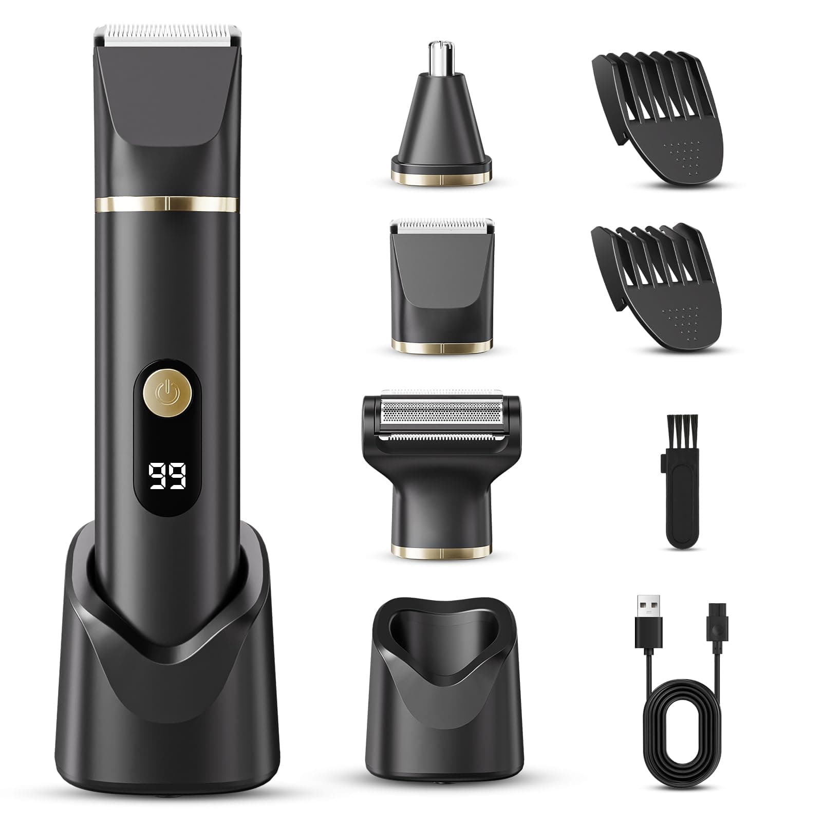 Body Trimmer Men 3 in 1, Pubic & Ball Trimmer Man IPX7 Waterproof, Rechargeable Body Shavers for Men