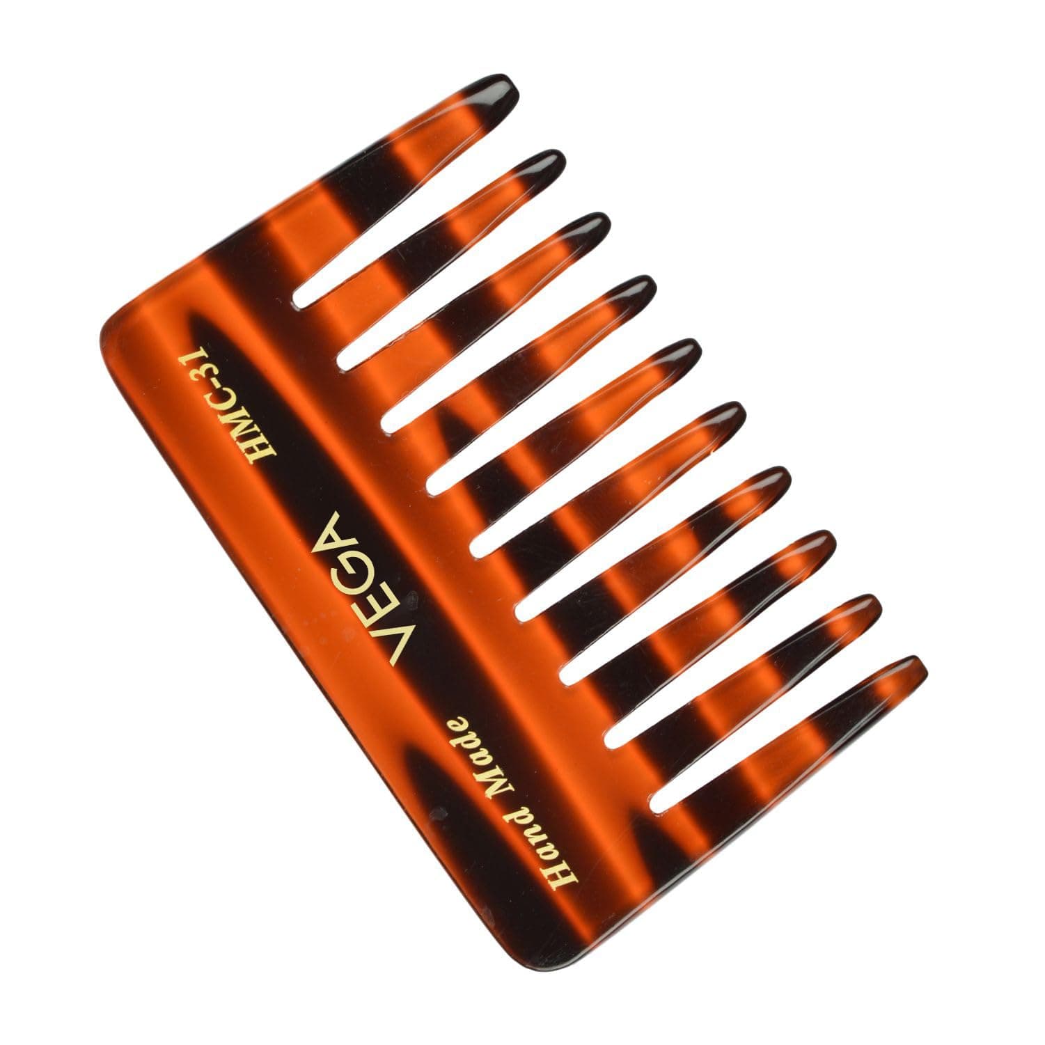 Vega Handcrafted Small Shampoo Comb for Men & Women, Detangling, Daily Grooming | Made from Cellulose Acetate Non-petroleum Based Material from Plant, (India's No.1* Hair Comb Brand, HMC-31)