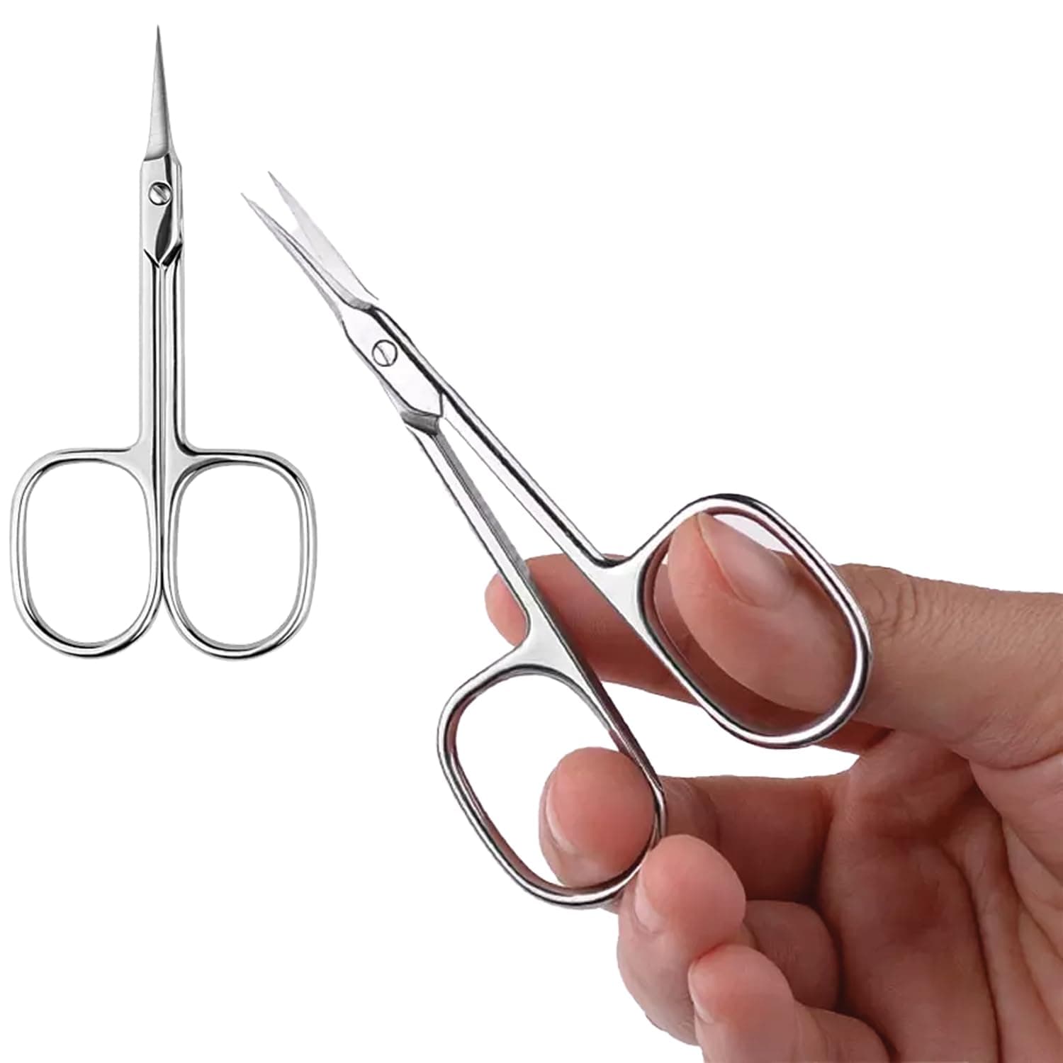 TEMPERIA Small Scissors for Eyebrow, Nose Hair, Moustache, Beard Cutting Trimming for Men & Women | Safety Curved Design & Premium Non Rusting Metal | Small Grooming & Shaving Scissor | 1 Eyebrow Scissor