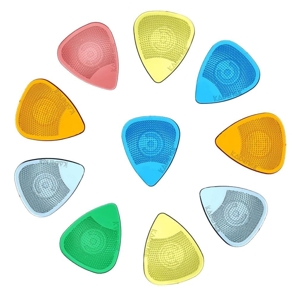 Kadence HG48 Jamming Series Assorted Guitar Picks (Pack of 10) | 0.48mm Polycarbonate Plectrums | Hostile Grip with Anti-Slip Texture | For Acoustic, Electric & Bass Guitars | Mixed Colors