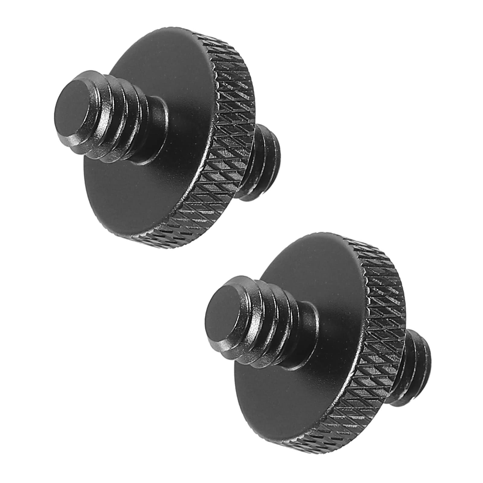 PATIKIL Mic Stand Adapter M6 Male to 1/4 Male Thread Tripod Screw Adapter Double Sides Camera Screw for Microphone Tripod Stand Black 2 Pack
