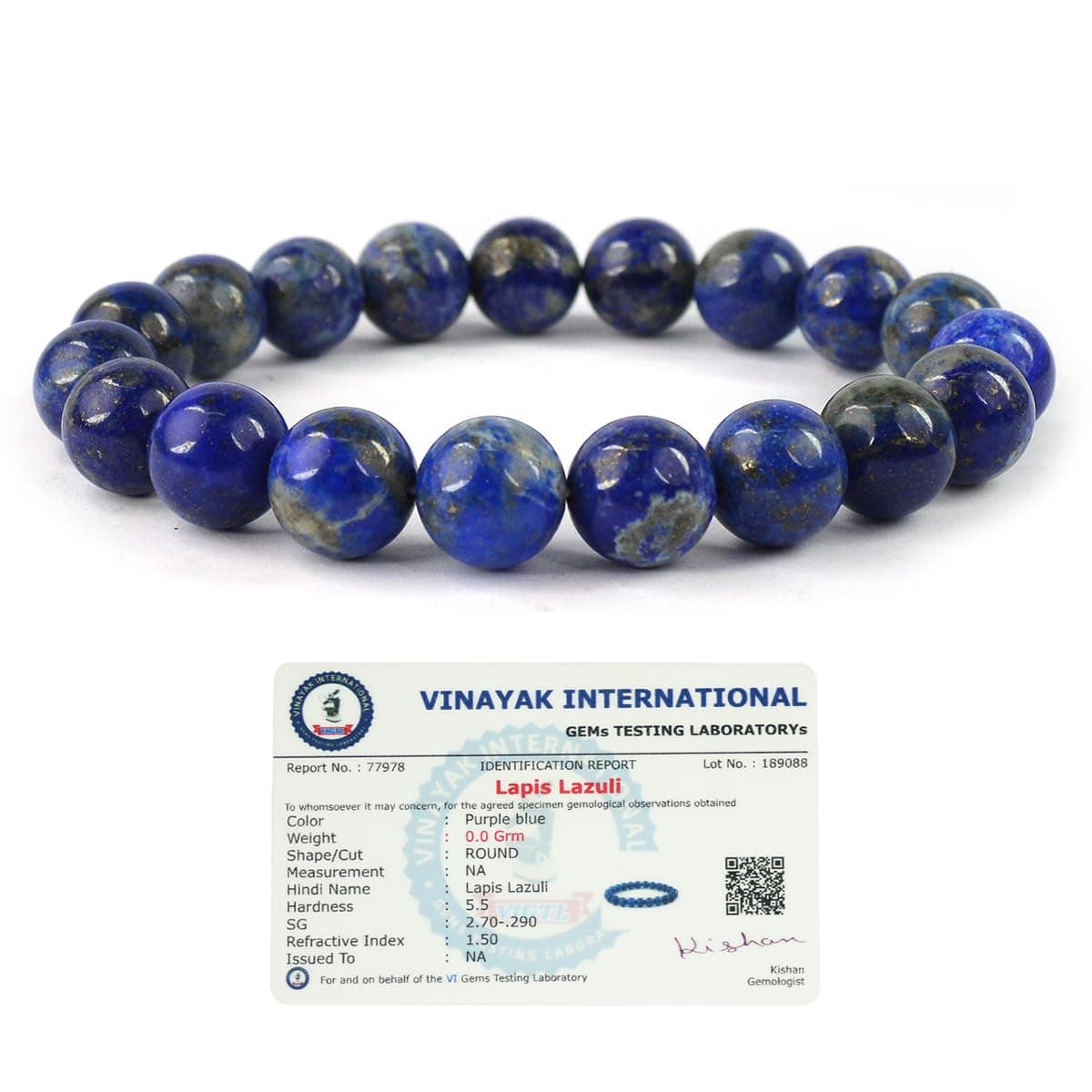 Reiki Crystal Products Lapis Lazuli Stylish Bracelet for Unisex Child (Blue)