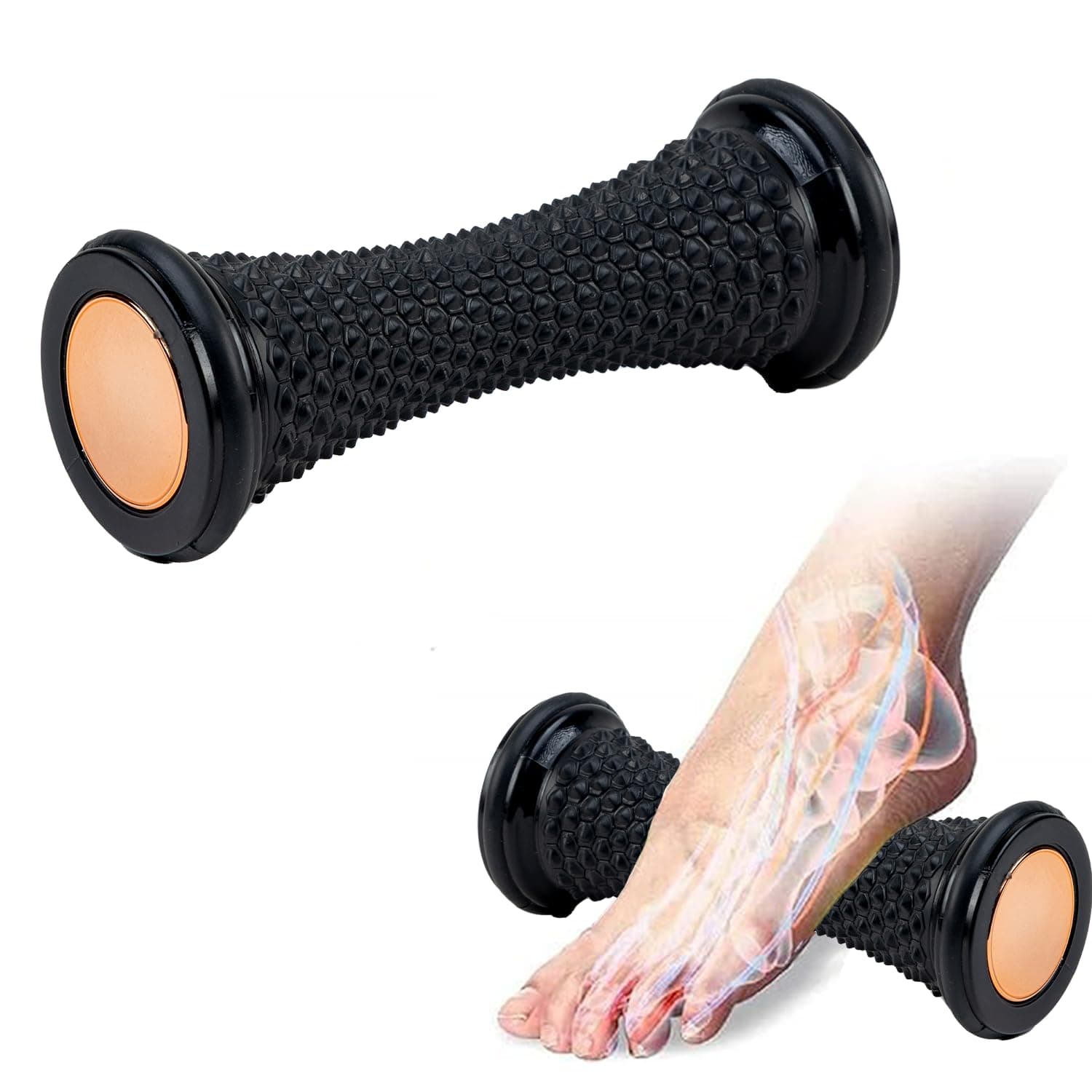 PulseIT Relief Foot/Hand Massage Roller for Pain Relief. Deep Tissue, Trigger Point & Acupressure Therapy Tool for Blood Circulation & Stress Relief. Portable Massager. For Arms/Legs & Physiotherapy