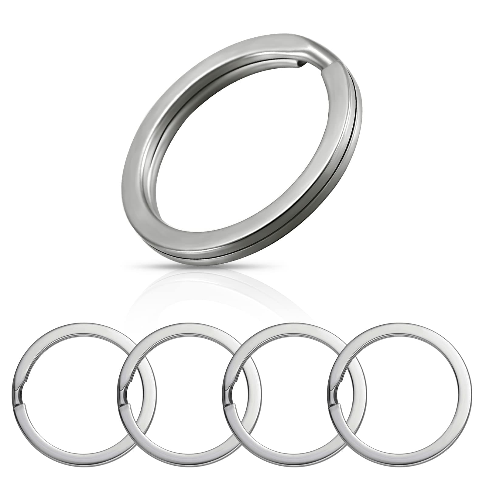 Titanium Key Rings Split Rings 5 Pack, Split Keyrings for Home Car Keys Attachment (0.98 Inch/ 25 mm)